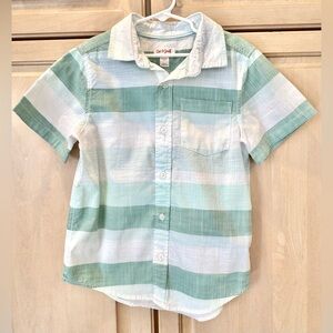 Cat & Jack Boys Striped Green Shirt